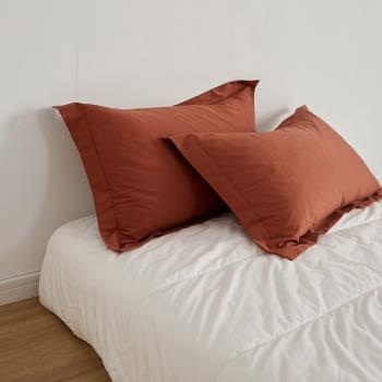 秋冬季加厚100支長絨棉磨毛枕套一對裝純棉加厚柔軟枕頭套48x74cm