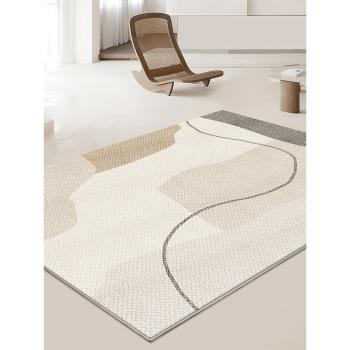 奶茶色地毯客廳臥室現代簡約沙發茶幾床邊毯仿亞麻侘寂風日式地墊