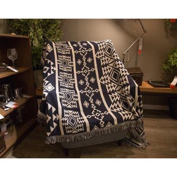 幾何復古沙發毯超大號床蓋毯北歐風掛毯午睡裝飾毯地毯休閑文藝術