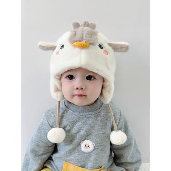 企鵝造型冬天護耳加厚嬰兒帽子