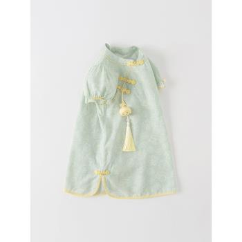 戴維貝拉女童連衣裙漢服夏裝嬰兒國風新中式漢服旗袍六一兒童裙子
