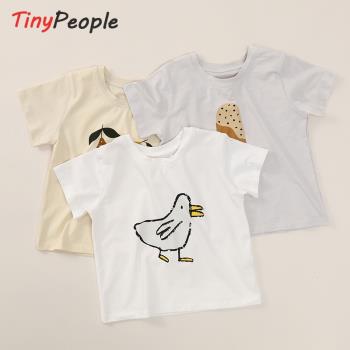 tinypeople嬰兒短袖T恤薄休閑夏裝男3歲1幼兒女寶寶小童卡通上衣