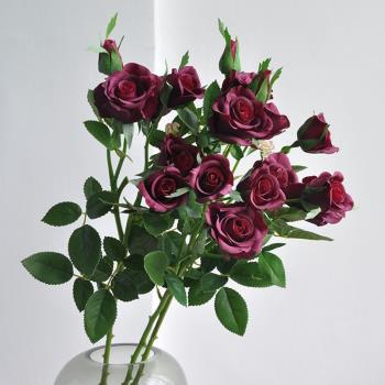 新品超手感保濕玫瑰花仿真花束假花客廳臥室辦公桌茶幾落地擺放
