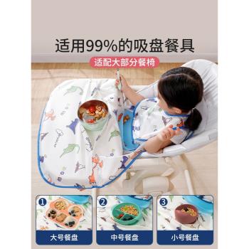 一體式餐椅罩衣寶寶吃飯圍兜兒童輔食飯兜防水防臟夏季餐桌反穿衣