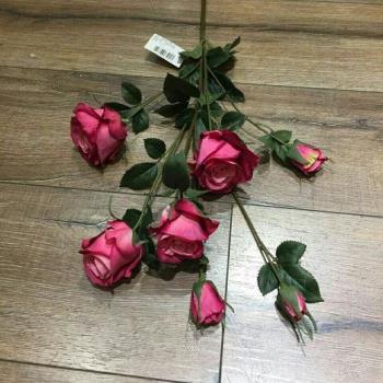 7頭高品質仿真玫瑰花落地假花客廳擺放花卉絹花仿真花束裝飾花