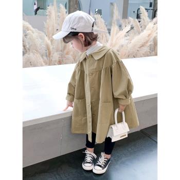 女寶寶外套韓版洋氣秋裝小童風衣