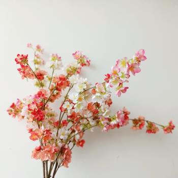 客廳擺設干花落地桃花假花裝飾櫻花室內插花餐桌擺花藝仿真絹花束