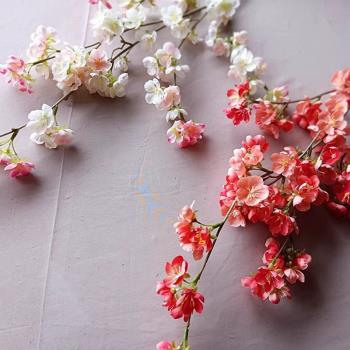 客廳擺設乾花落地桃花假花裝飾櫻花室內插花餐桌擺花藝模擬絹花束