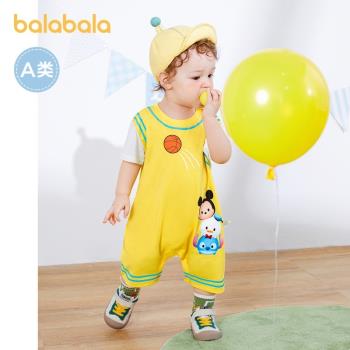 【迪士尼IP款】巴拉巴拉嬰兒衣服男童連體衣女寶寶爬服夏季