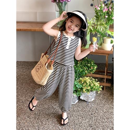 女童夏季衣服兒童韓系運動套裝女孩夏天2025新款寶寶時髦洋氣夏裝