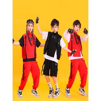 兒童街舞演出服hiphop嘻哈中國風男女走秀潮服套裝六一爵士表演服
