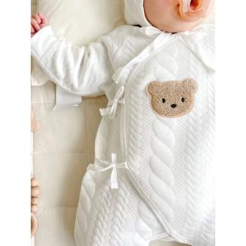 新生兒初秋嬰兒衣服空氣棉0一3月a類嬰兒打底套裝內搭52碼59冬款
