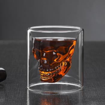 網紅骷髏頭杯異形個性雙層玻璃