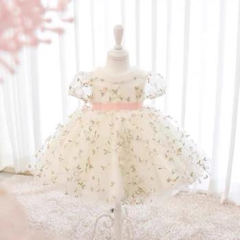 一周歲女寶寶禮服高端秋季小主持人兒童花童公主裙蓬蓬紗六一生日