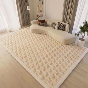 ins奶油風加厚地毯侘寂風客廳輕奢茶幾毯簡約沙發地墊臥室床邊毯
