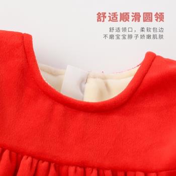 中國風加絨公主裙嬰兒寶寶拜年服