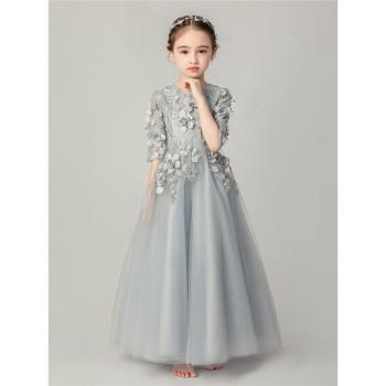 兒童高檔晚禮服洋氣蓬紗小主持人