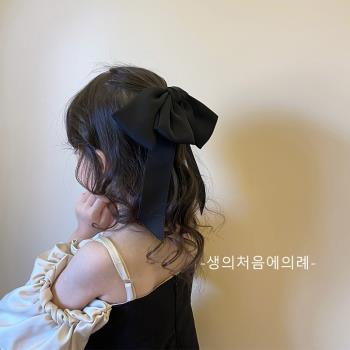 黑色蝴蝶結飄帶發夾女兒童公主2023發卡小女孩頭飾新款寶寶發飾