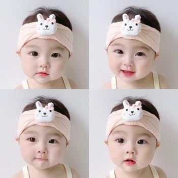 新生嬰兒胎帽男女寶寶發帶頭飾超萌可愛小兔嬰幼兒護囟門帽空頂帽