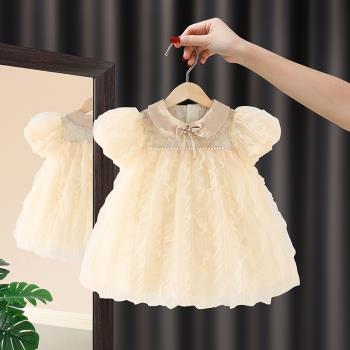 童裝泡泡袖禮服周歲寶寶連衣裙