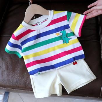 條紋小童韓版嬰兒薄款短袖T恤