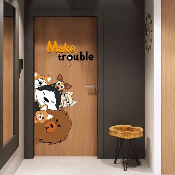 卡通兒童房門貼木門翻新貼紙個性創意房間臥室墻壁裝飾品貼畫自粘
