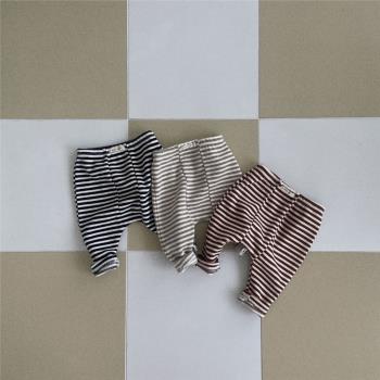 韓國ins條紋寶寶嬰兒針織pp褲