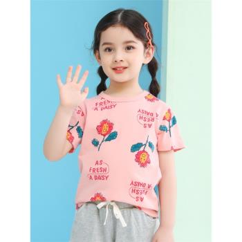 kids夏季韓版印花短袖卡通童裝