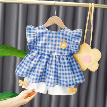 可愛1-3歲小女童娃娃衫時尚夏裝