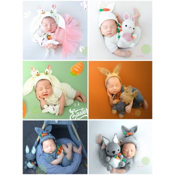 攝影道具兔年玩偶寫真寶寶滿月照