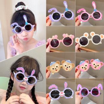 兒童眼鏡可愛卡通兔子太陽鏡男女童防紫外線網紅女孩玩具裝飾墨鏡