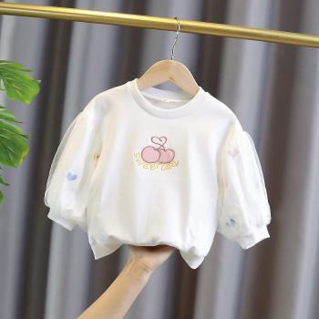 女童衛衣春秋款2023新款洋氣小童女寶寶秋季上衣嬰兒童裝秋裝衣服