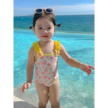 女童泳衣夏季2023新款嬰兒兒童游泳衣時尚公主2歲女寶寶連體泳裝3