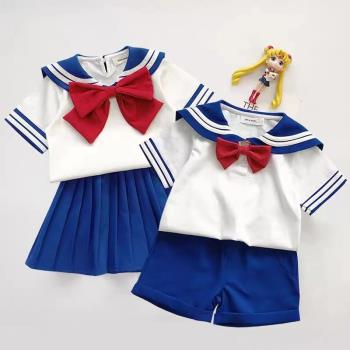 美少女戰士cosplay男女童服裝幼兒園海軍風水手演出服兒童水冰月