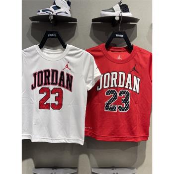 Jordan兒童男女童夏經典款籃球運動速干吸汗短袖薄T恤衫JD2132094