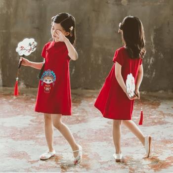 2025新款女童兒童旗袍裙夏季中國風小女孩中式大童洋氣改良古風