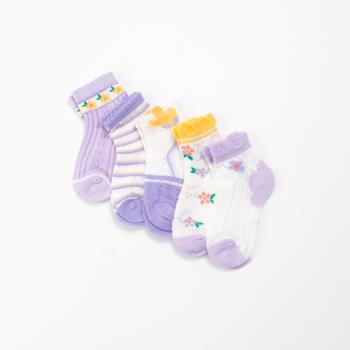 兒童夏天網眼襪子 薄款純棉 花朵襪 女童透氣 舒適寶寶襪子 棉襪