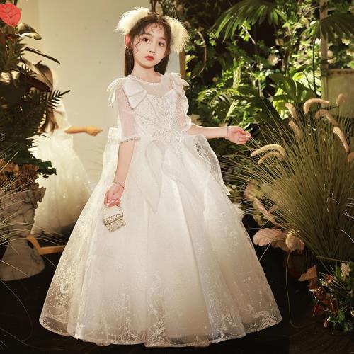 女童禮服生日公主裙高端兒童主持人花童婚禮小女孩鋼琴演奏演出服