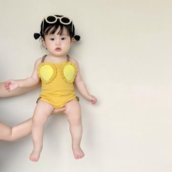 嬰兒夏裝衣服女寶寶超萌可愛吊帶連體泳衣兒童夏季洋氣速干比基尼
