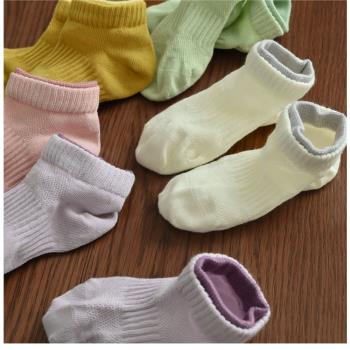 五雙裝 手工對目 網眼運動襪 精梳棉兒童男女童抗菌除臭襪子 夏款
