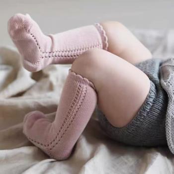 夏季西班牙嬰兒寶寶松口鏤空棉襪
