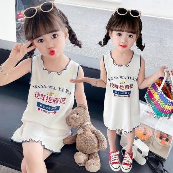 女童連衣裙修身彈力嬰兒吊帶背心薄款兒童裙子寶寶夏裝韓國童裝潮