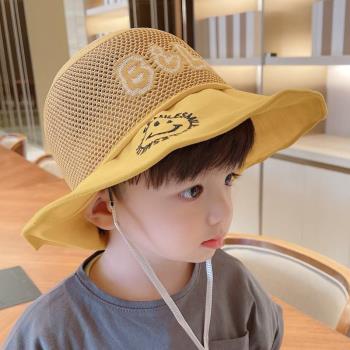夏季薄款寶寶男童防紫外線遮陽帽