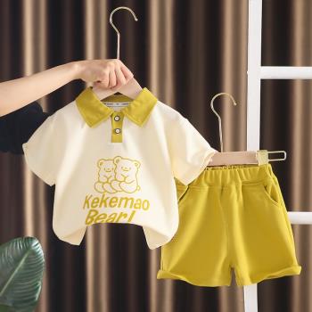 寶寶夏季套裝男孩洋氣時髦2兒童衣服帥氣童裝嬰兒短袖1歲男童夏裝
