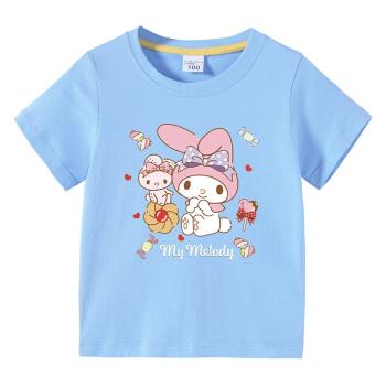 女童短袖T恤夏季兒童純棉薄款上衣夏裝男孩女寶寶美樂蒂衣服1-6歲