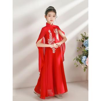 兒童古箏演出服女童中國風合唱服鋼琴比賽演奏考級夏季禮服表演服