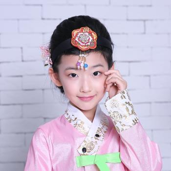 韓國古裝韓服女少數民族兒童舞蹈舞臺古箏表演出服裝萬圣節公主裙