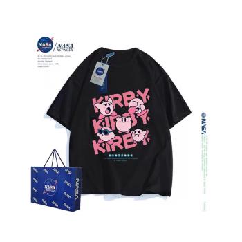NASA星之卡比t恤兒童短袖純棉夏季中大童新款親子裝半袖女童體恤