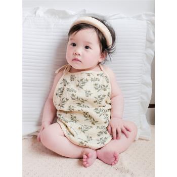 夏季薄款純棉紗布嬰兒肚兜新生兒護肚圍寶寶睡覺防著涼背心式兜兜