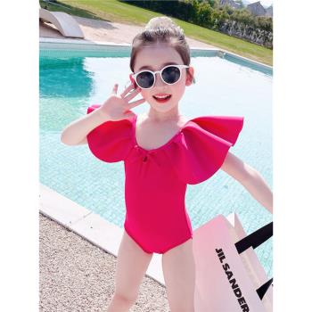 兒童泳衣女孩連體2023新款夏季速干游泳衣女童小童防曬訓練泳裝備